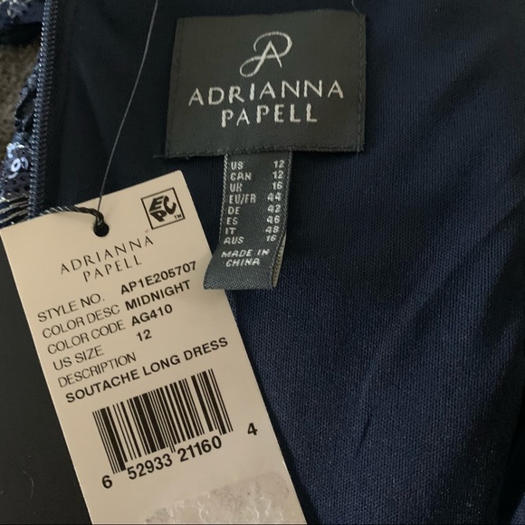 Adrianna Papell High-Low Beaded Soutache Maxi - Picture 11 of 12